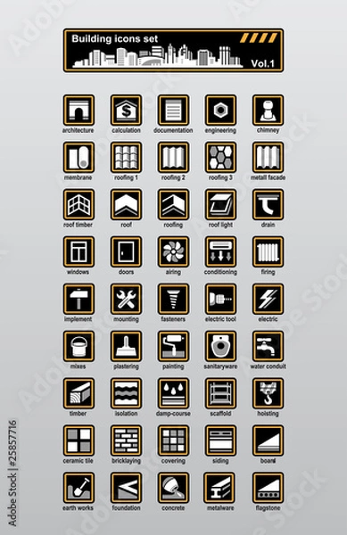 Obraz Vector building and reconstruction icons set