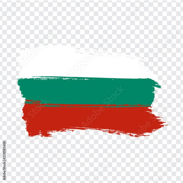 Fototapeta Flag Bulgaria  from brush strokes.  Flag Bulgaria  on transparent background for your web site design, logo, app, UI. Stock vector. Vector illustration EPS10.