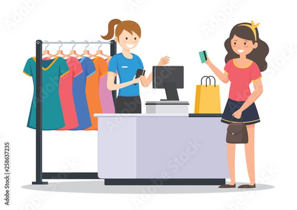 Obraz Women shopping vector