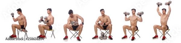 Obraz Muscular man isolated on the white background