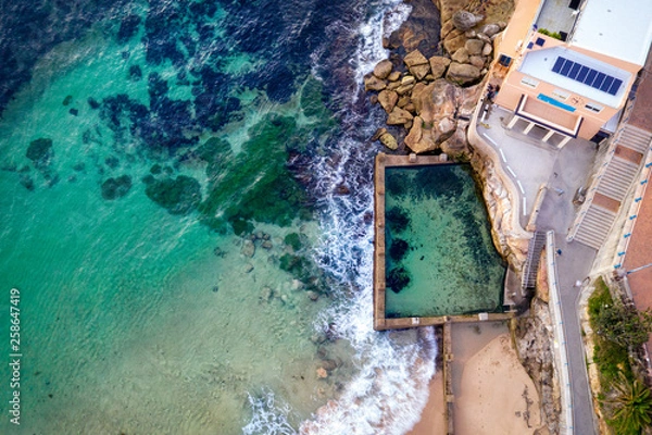 Obraz Widok z lotu ptaka Coogee Beach i Ross Jones Pool
