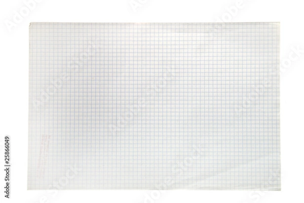 Fototapeta Blank squared notebook sheet