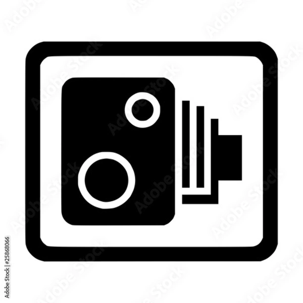 Fototapeta Traffic speed camera sign