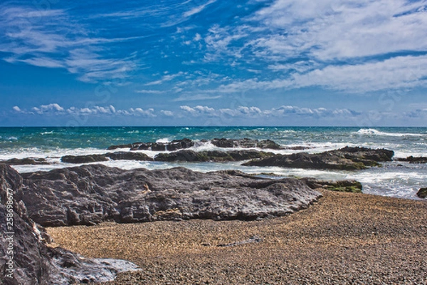 Fototapeta Waves On The Beach Of A mediateranea Sea