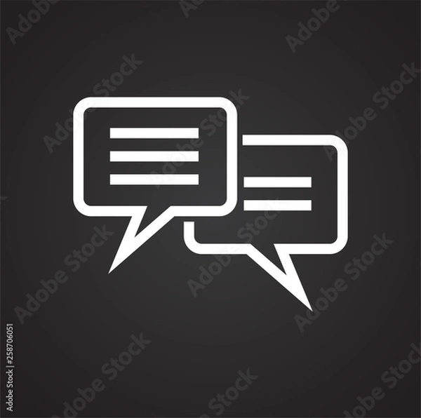 Fototapeta Text bubble icon on background for graphic and web design. Simple vector sign. Internet concept symbol for website button or mobile app.