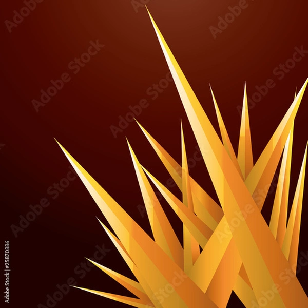 Obraz Abstract background with gold futuristic crystals, vector
