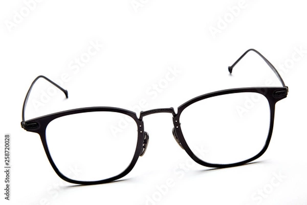 Obraz Black frame flat glasses white background