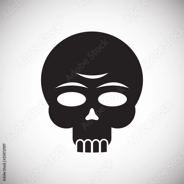 Fototapeta Skull icon on background for graphic and web design. Simple vector sign. Internet concept symbol for website button or mobile app.