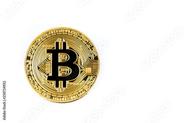 Obraz Bitcoin on white background