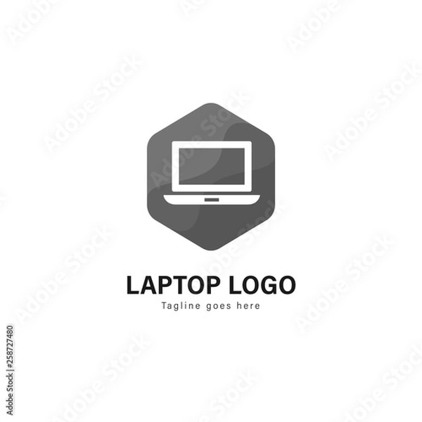 Obraz Laptop template design. Laptop logo with modern frame vector design