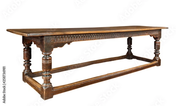 Fototapeta oak refectory dining table