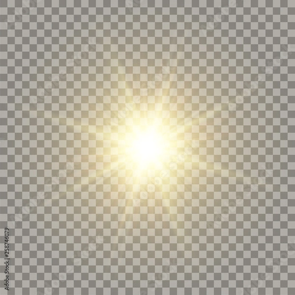 Fototapeta Yellow realistic sun