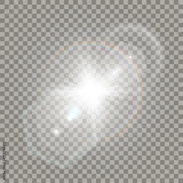Fototapeta White star explosion with flare effect