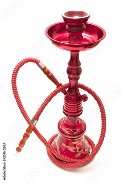 Obraz Red Hookah na białym tle