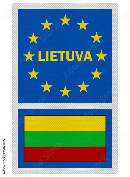 Fototapeta EU signs series - Lithuania (in Lithuanian language), photo real