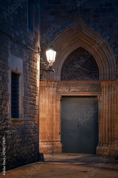 Obraz Gothic Quarter night Street view