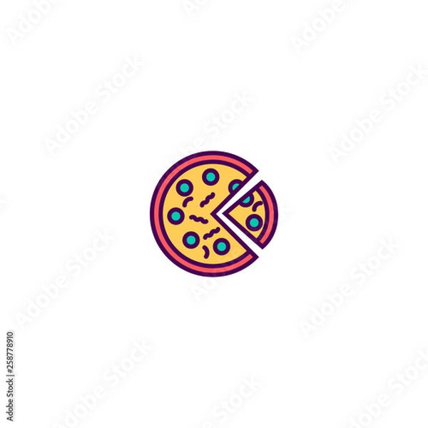 Fototapeta Pizza icon design. Gastronomy icon vector design