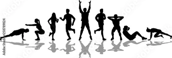 Obraz Ludzie Silhoutte trening