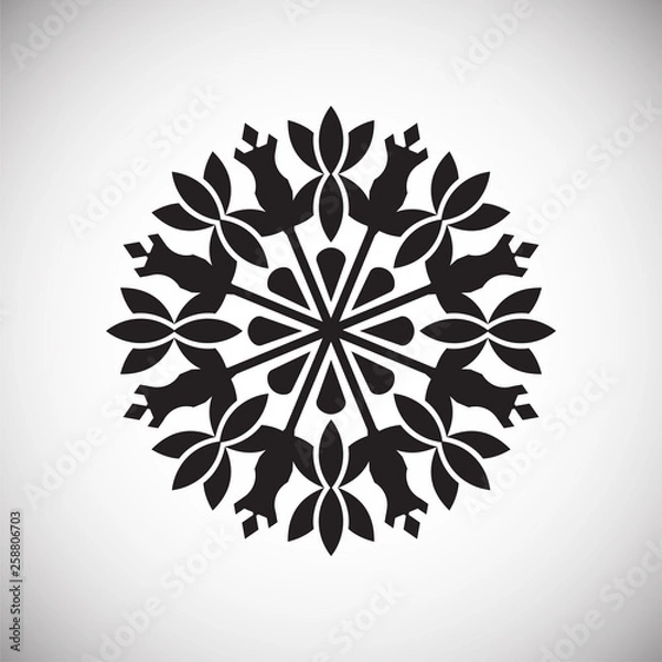 Fototapeta Mandala icon on background for graphic and web design. Simple vector sign. Internet concept symbol for website button or mobile app.