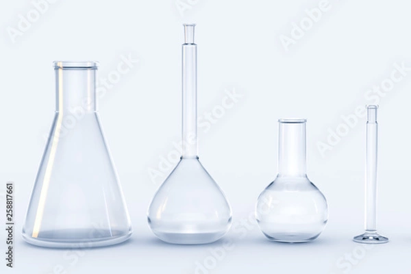 Fototapeta 3d rendering, test tube and beaker in the lab