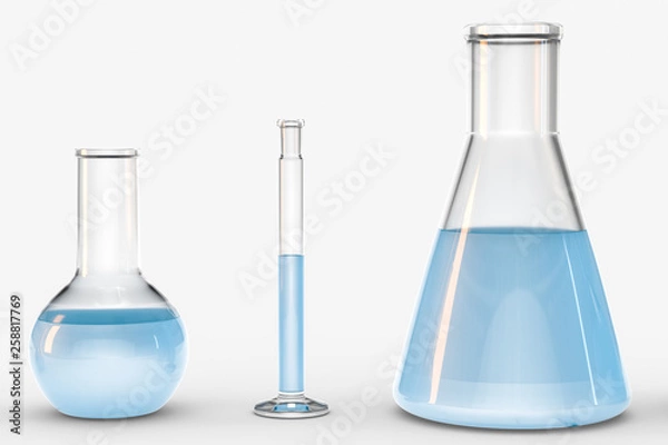 Fototapeta 3d rendering, test tube and beaker in the lab
