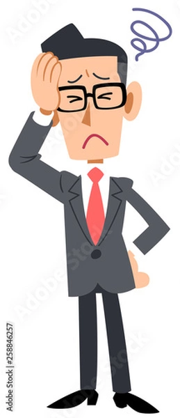 Fototapeta 失敗して悔しそうなビジネスマン　メガネ