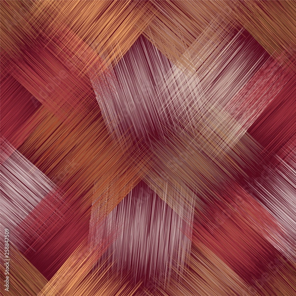 Fototapeta Grunge striped diagonal grid colorful seamless pattern for web design