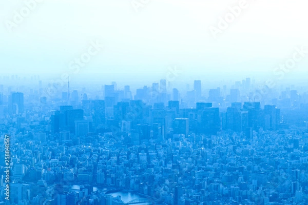 Obraz 上空から見た都会の景色