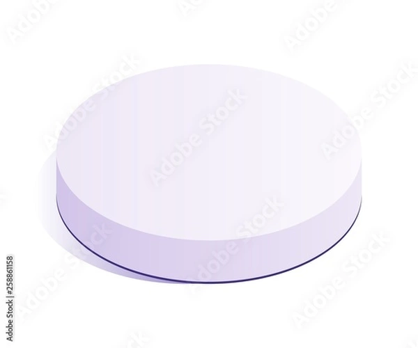 Obraz Round podium icon. Vector illustration in flat isometric 3D style.