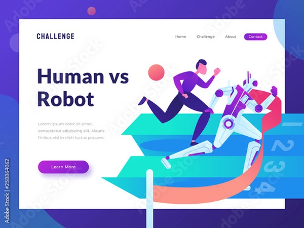 Fototapeta artificial intelligent programmer web illustration.