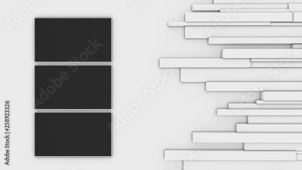 Obraz White wall. Tv studio. News room. White studio. 3D rendering