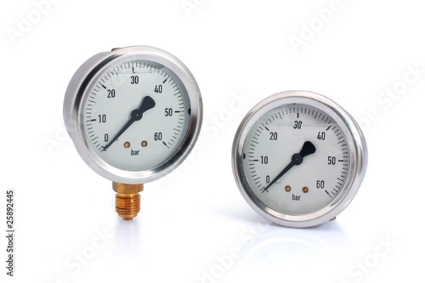 Fototapeta Two different type manometer isolated