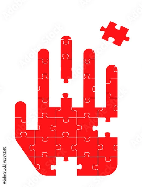 Fototapeta Hand puzzle vector background