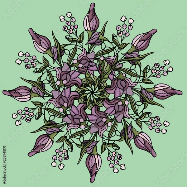 Obraz Circular ornament. Beautiful flower. Vector illustration