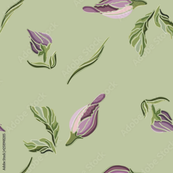 Obraz Flowers, spring, watercolor. Seamless pattern. Vector illustration.