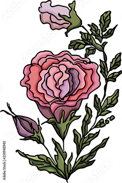 Obraz Beautiful rose.Vector illustration.