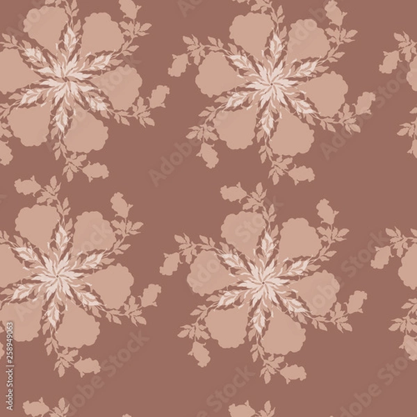 Obraz Beautiful seamless pattern.Flower imprint. Vector illustration.