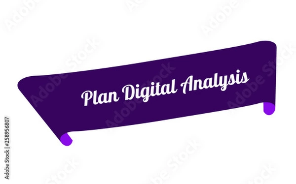 Fototapeta Ribbon with text Plan Digital Analysis.