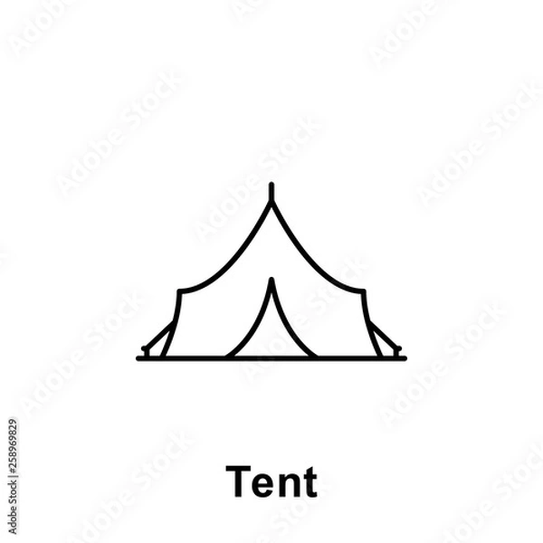Obraz Tent icon. Element of summer holiday icon. Thin line icon for website design and development, app development. Premium icon