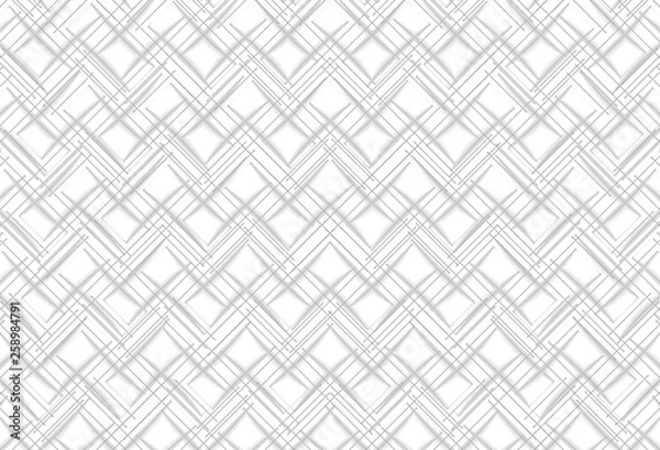 Fototapeta 3d rendering. Seamless White square grid pattern art design wall background.