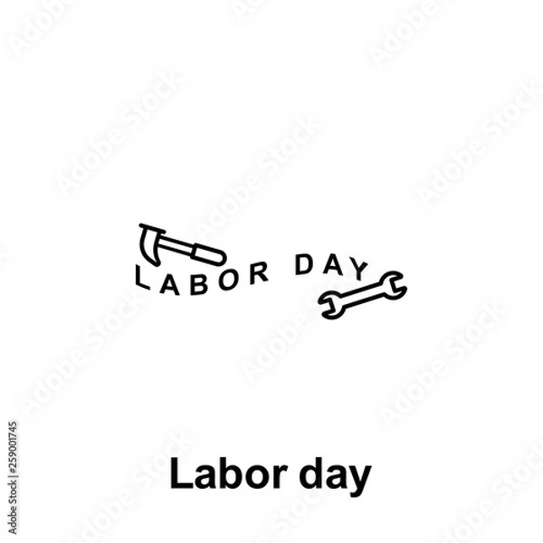 Fototapeta labor day outline icon. Element of labor day illustration icon. Signs and symbols can be used for web, logo, mobile app, UI, UX