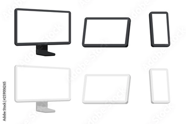 Fototapeta Minimalistic Devices - Desktop, Tablet and Phone