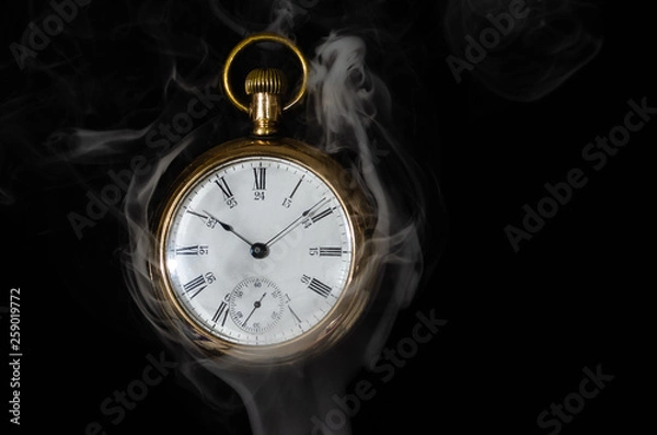 Fototapeta Hot Time: Pocket Watch Enveloped in White Smoke
