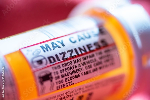 Obraz Pill bottle warning labels
