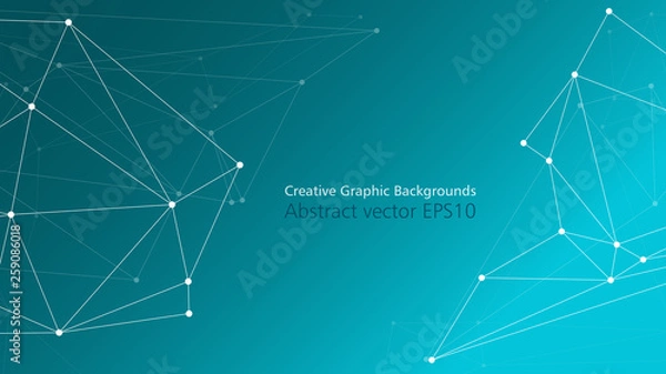 Fototapeta Global connection technology modern design, triangular vector concept
