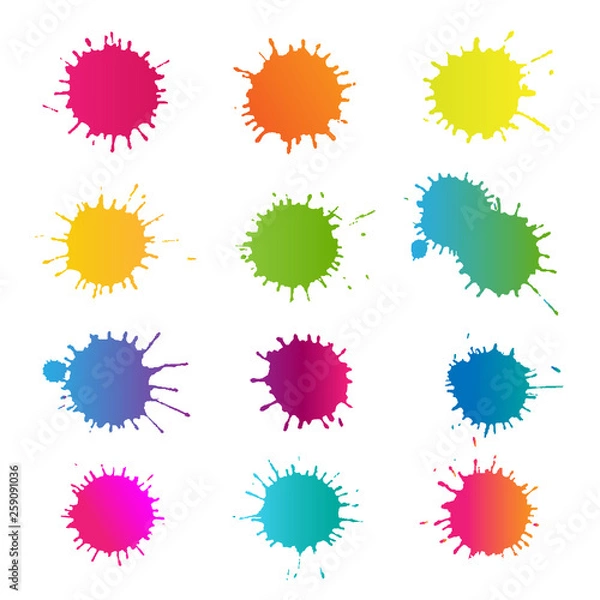 Fototapeta Colorful Stain Set Isolated