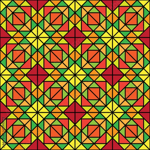 Fototapeta Seamless geometric pattern. Seamless modern abstract background of geometric shapes. Mosaic geometric background. Template for your design tile, wallpaper, fabric, textile, cover