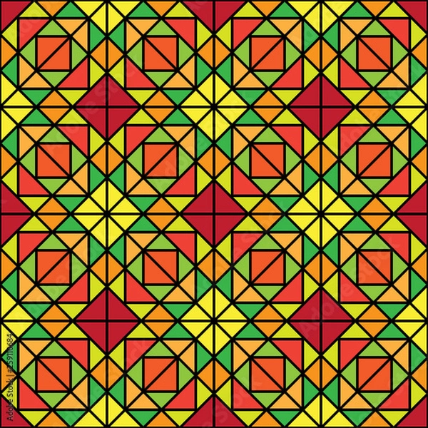 Fototapeta Seamless geometric pattern. Seamless modern abstract background of geometric shapes. Mosaic geometric background. Template for your design tile, wallpaper, fabric, textile, cover