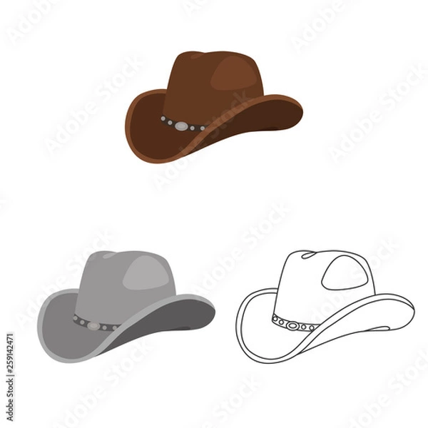 Obraz Wild West hat vector icon