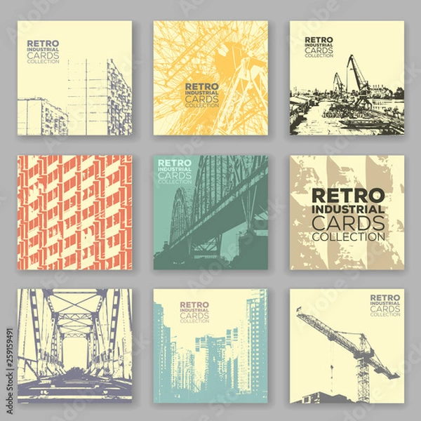 Fototapeta Industrial card collection.